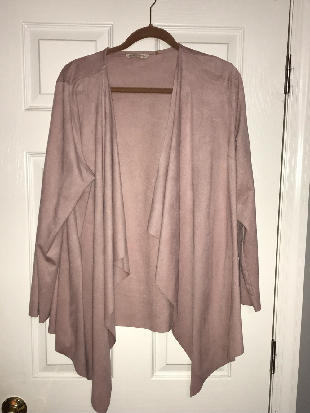 Soft Surroundings Open-Front Draped Cardigan - Dusty Rose